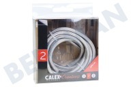 Calex  940270 Calex Textilkabel metallisch grau 3 Meter geeignet für u.a. Max. 250V-60W