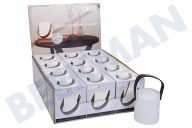 Calex  4001000600 Tischlampen-Display, 12 Stück, weißes Glas, schwarzer Griff geeignet für u.a. AAA-Batterien (nicht enthalten)