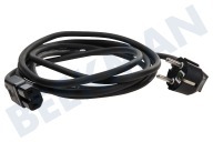 Easyfiks  Kabel geeignet für u.a. Schwarz mit geformtem Winkelstecker CEE Gerätekabel 3 x 1 mm2 Länge 3 meter geeignet für u.a. Schwarz mit geformtem Winkelstecker