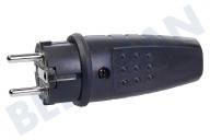 Universell 0011017  Stecker geeignet für u.a. Gummi 16A 230V geerdet schwarz IP44 geeignet für u.a. Gummi