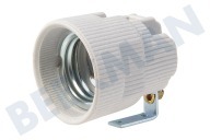 Q-Link 5421187  Lampenfassung geeignet für u.a. E27 -Weiß- Porzellan mit abgewinkeltem Bügel geeignet für u.a. E27 -Weiß-