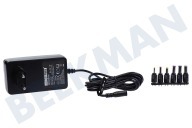 HQ Power PSS6EMV25  Netz-Adapter geeignet für u.a. inkl. 6 Stecker Universal 1000 maH 5-12 V stabilisiert geeignet für u.a. inkl. 6 Stecker