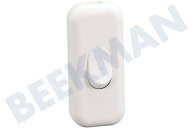Q-Link 5421020  Schalter geeignet für u.a. Kabelschalter 2x0,75mm2 450W weiß geeignet für u.a. Kabelschalter