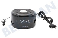 Lenco A003115  CR-12BK UKW-Radiowecker mit Nachtlampe Schwarz geeignet für u.a. duale Weckfunktion, Nachtlicht