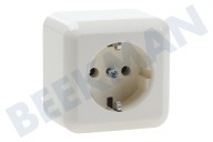 Elso H00171  einzelne Wandsteckdose mit Schutzerde, weiß geeignet für u.a. 16A bei 250V AC