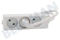 Q-Link 5520260  Steckdosenleiste geeignet für u.a. Triple ohne EKG 2x1,5 mm 1,5 Meter Weiß geeignet für u.a. Triple ohne EKG