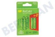 GP 12085AAAHCE-C4+2  LR03 ReCyko+ AAA 850 - 4+2 wiederaufladbare Batterien geeignet für u.a. 850 mAh NiMH