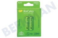GP GPRCK260AA776C8  LR6 ReCyko+ AA 2600 - 2 wiederaufladbare Batterien geeignet für u.a. 2600mAh NiMH