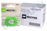 GP GPRCK95AAA635C4  LR03 ReCyko+ AAA 950 - 4 wiederaufladbare Batterien geeignet für u.a. 950mAh NiMH