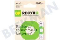 GP GPRCK260AA567C2  LR6 ReCyko+ AA 2600 - 2 wiederaufladbare Batterien geeignet für u.a. 2600mAh NiMH