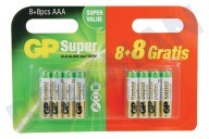 GP 03024ADHBC8+8  LR03 Super Alkaline AAA 8 + 8 geeignet für u.a. Bleistift Super Alkaline