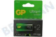 GP GPULP14A654C2  LR14 C-Batterie GP Alkaline Ultra Plus 1,5 Volt, 2 Stück geeignet für u.a. Baby Ultra Plus Alkaline