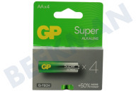 GP GPSUP15A763C4  LR06 AA-Batterie GP Super Alkaline 1,5 Volt, 4 Stück geeignet für u.a. Penlite Super Alkaline