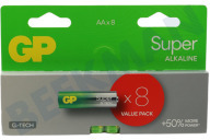 GP GPSUP15A258C8  LR06 AA-Batterie GP Super Alkaline Multipack 1,5 Volt, 8 Stück geeignet für u.a. Super Alkaline