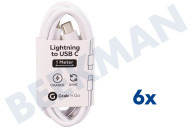 Grab 'n Go GNG263  USB Anschlusskabel geeignet für u.a. Lightning-Anschluss Kabel Lightning auf USB C 1 Meter (nicht MFI), Weiß geeignet für u.a. Lightning-Anschluss
