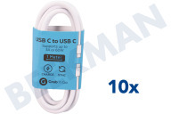 Grab 'n Go GNG257  USB Anschlusskabel geeignet für u.a. universell einsetzbar USB-Typ-C-Kabel auf USB-Typ-C, Weiß geeignet für u.a. universell einsetzbar