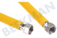 Universell Gasleitung geeignet für u.a. RAM 100 cm, gelb mit Kupplungen Edelstahl  Gasleitung für Einbaugeräte geeignet für u.a. RAM 100 cm, gelb mit Kupplungen