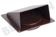 Universell 62500202 Dunstabzugshaube Lüftungsgitter aus Kunststoff  mit Klappe, 125mm, braun geeignet für u.a. Fassade oder Wand