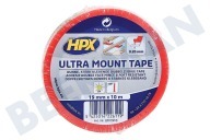 HPX  UM1910 Ultra Mount Transparent 19 mm x 10 Meter geeignet für u.a. Befestigungsband, 19 mm x 10 Meter