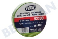 HPX IE1920  52100 PVC Isolierband Gelb / Grün 19mm x 20m geeignet für u.a. Isolierband, 19mm x 20m