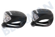 Universell 013552  LED-Fahrradbeleuchtung aus Silikon geeignet für u.a. 3 Modi, Knopfzellenbatterien