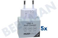 Musthavz  MHTG15WWHT Musthavz to Go USB-A Ladegerät 15 Watt, weiß geeignet für u.a. USB-A, Universell einsetzbar