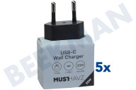 Musthavz  MHTG20WBLK Musthavz to Go USB-C Ladegerät 20 Watt, schwarz geeignet für u.a. USB-C, Universell einsetzbar