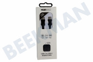 Musthavz  MHBRCABUSBCLB Musthavz USB-C auf USB-C, geflochtenes Kabel 2,0 Meter, schwarz geeignet für u.a. USB-C auf USB-C