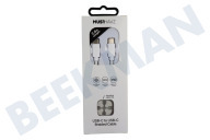 Musthavz  MHBRCABUSBCLW Musthavz USB-C auf USB-C, geflochtenes Kabel 2,0 Meter, weiß geeignet für u.a. USB-C auf USB-C