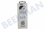 Musthavz  MHSPICABUSBCSWHT Musthavz USB-C auf USB-C Spiralkabel 1,0 Meter, weiß geeignet für u.a. USB-C auf USB-C