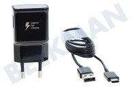 Samsung SAM-10218-PK EP-TA20 Samsung USB-C  Ladegerät 1m Zwart geeignet für u.a. Schwarz, USB C
