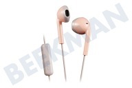 JVC HAF19MPTE Kopfhörer HA-F19M-PT Retro-Ohrhörer, Rosa-Taupe geeignet für u.a. Fernbedienung und Mikrofon