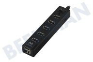 Ewent EW1130 Hub geeignet für u.a. USB 2.0, Schwarz 7 Port USB  Hub mit Ein / Aus Schalter geeignet für u.a. USB 2.0, Schwarz