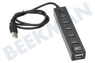 ACT  AC6215 7-Port-USB-Hub geeignet für u.a. USB 2.0, Schwarz