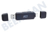 ACT  AC6375 USB3.1-Kartenleser mit Typ-C- und Typ-A-Anschluss geeignet für u.a. Stecker Typ C und Typ A