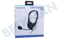 Ewent  EW3565 USB-Headset mit Mikrofon und Lautstärkeregler geeignet für u.a. Handsfree