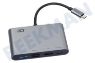 ACT  AC7040 USB-C-HDMI-Multiport-Adapter mit Ethernet und USB-Hub geeignet für u.a. mit Ethernet und USB-Hub