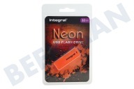 Integral INFD32GBNEONOR  Speicherstick geeignet für u.a. USB 2.0 32GB Neon Orange USB Flash Drive geeignet für u.a. USB 2.0