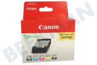 Canon CANBC571P Canon-Drucker 0372C006 Canon PGI-570 / CLI-571 Multipack geeignet für u.a. Pixma MG5750, PIXMA MG5751, PIXMA MG6850