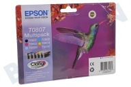 Epson EPST080740 Epson-Drucker Druckerpatrone geeignet für u.a. Stylus Photo P50, PX650 T0807 Multipack geeignet für u.a. Stylus Photo P50, PX650