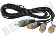 Universell CCAP-4P3R-1.5M  Klinken-stecker - Cinch kabel geeignet für Universeel u.a. 1,5 Meter Composite, Klinke 3,5 mm 4P-Stereo-Stecker – 3x Tulip-Cinch-Stecker geeignet für u.a. 1,5 Meter