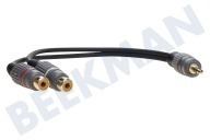 Universell  Klinken-Adapter-Kabel 3,5 mm Stecker - 2x Cinch Contra RCA Buchse geeignet für u.a. 0,2 Meter vergoldet