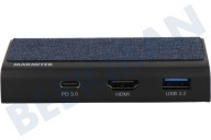 Marmitek 25008476 Connect USB C  Hub 4 geeignet für u.a. USB-C zu HDMI 2.0, USB 3.2, 1000 Mbit/s Internet