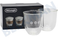 DeLonghi 5513284161 DBWALLCAPP Espresso Tassen geeignet für u.a. Set, 2 Capuccino Gläser Doppelwandige Thermogläser geeignet für u.a. Set, 2 Capuccino Gläser