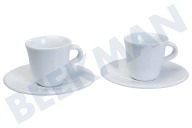 DeLonghi 5513283721 Kaffeemaschine DLSC308 Espressotassen aus Porzellan geeignet für u.a. Warme Getränke