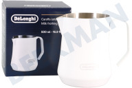 DeLonghi AS00006519 Kaffeemaschine DLSC081 Milchschäumkännchen Weiß, 500ml geeignet für u.a. Cappuccino, Caffe Latte, Latte Macchiato, 500 ml