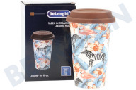 DeLonghi 5513284511 DLSC067 Kaffeemaschine Thermobecher geeignet für u.a. Tiere, 300ml keramischer, doppelwandiger Becher geeignet für u.a. Tiere, 300ml
