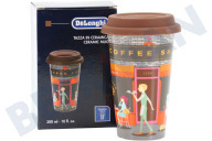 DeLonghi 5513284501 DLSC066 Kaffeemaschine Thermobecher geeignet für u.a. Coffee Shop, 300 ml keramischer, doppelwandiger Becher geeignet für u.a. Coffee Shop, 300 ml