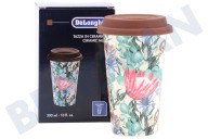DeLonghi 5513284491 DLSC065 Kaffeeautomat Thermobecher geeignet für u.a. Blumen, 300 ml keramischer, doppelwandiger Becher geeignet für u.a. Blumen, 300 ml