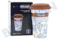 DeLonghi 5513284481 DLSC064 Kaffeeaparat Thermobecher geeignet für u.a. Blaue Blume, 300 ml keramischer, doppelwandiger Becher geeignet für u.a. Blaue Blume, 300 ml